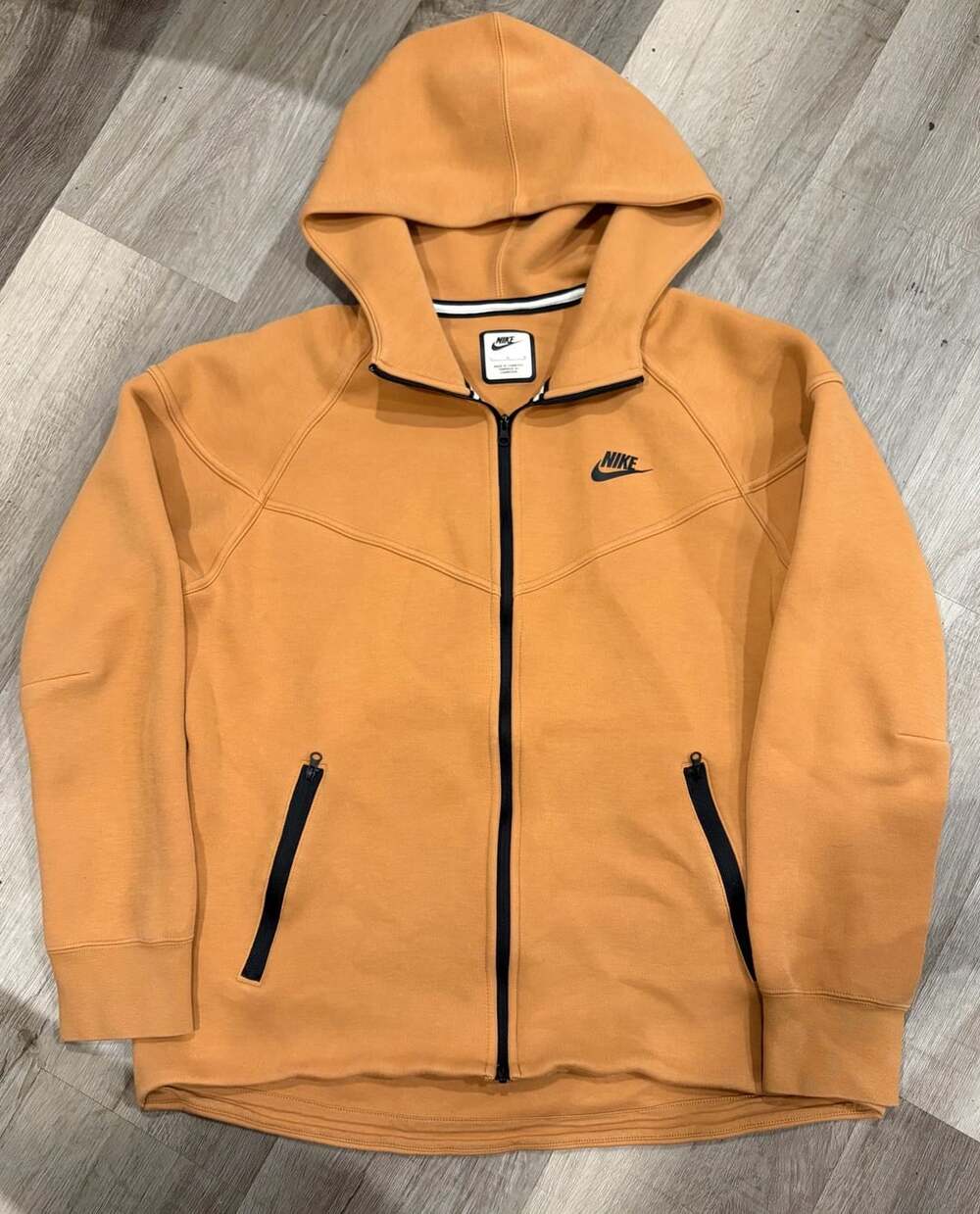 Nike Tech Fleece Full Zip Hoodie Mens L Light Orewood Tan Brown FB8338-224